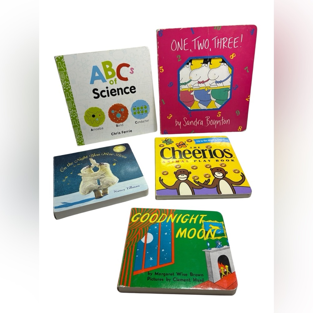 Lot of 5 Children’s Board Books Goodnight Moon Cheerios ABC Science Boynton